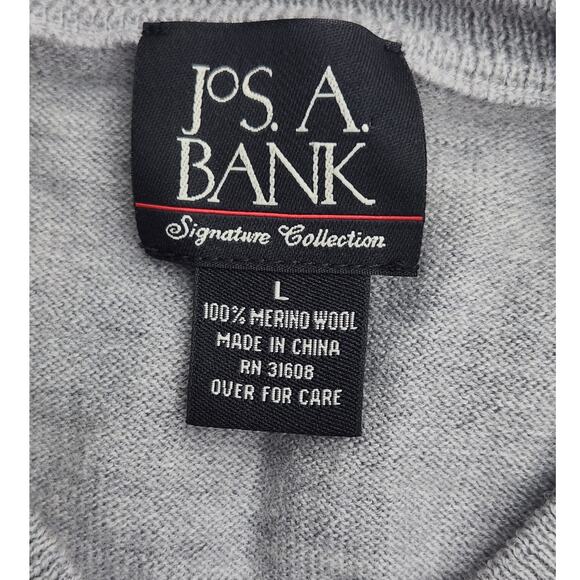 Jos. A. Bank Sweater Mens L Signature Collection Blue Gray Argyle Stretch Preppy - Picture 4 of 5